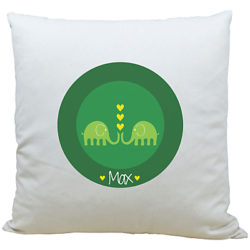 A Piece Of Personalised Elephant Cushion, Dark Green
